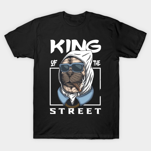 Pug dog king of the street T-Shirt by snoddyshop